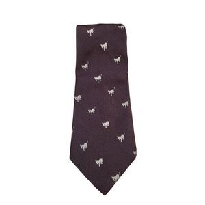 Vintage Sears Neck Tie Men Arc De Triomphe Steer 70s Brown Geometric‎